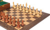 British Staunton Chess Set Acacia & Boxwood Pieces with Deluxe Tiger Ebony Board & Box - 4" King