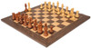 Deluxe Old Club Staunton Chess Set Acacia & Boxwood Pieces with Deluxe Tiger Ebony & Maple Board - 3.75" King