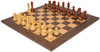 Dubrovnik Staunton Chess Set Golden Rosewood & Boxwood Pieces with Deluxe Tiger Ebony Board & Box - 3.9" King