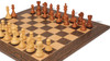Fierce Knight Staunton Chess Set Acacia & Boxwood Pieces with Deluxe Tiger Ebony Board & Box - 4" King