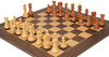 Zagreb Series Chess Set Acacia & Boxwood Pieces with Deluxe Tiger Ebony Board & Box - 3.875" King