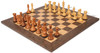 New Exclusive Staunton Chess Set Acacia & Boxwood Pieces with Deluxe Tiger Ebony & Maple Board - 3.5" King