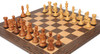 New Exclusive Staunton Chess Set Acacia & Boxwood Pieces with Deluxe Tiger Ebony & Maple Board - 3.5" King