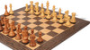 New Exclusive Staunton Chess Set Acacia & Boxwood Pieces with Deluxe Tiger Ebony & Maple Board - 3.5" King