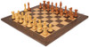 New Exclusive Staunton Chess Set Acacia & Boxwood Pieces with Deluxe Tiger Ebony & Maple Board - 3.5" King