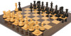 Tencendur Staunton Chess Set Ebony & Boxwood Pieces with Black Ash Burl Board- 4.4" King