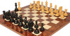 Tencendur Staunton Chess Set Ebony & Boxwood Pieces with Walnut Burl Board- 4.4" King