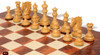 Tencendur Staunton Chess Set Padauk & Boxwood Pieces  with Elm Burl Board - 4.4" King