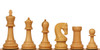 Leningrad Staunton Chess Set Ebonized & Boxwood Pieces with Tiger Ebony Board & Box - 4" King