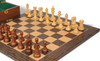 Leningrad Staunton Chess Set Golden Rosewood & Boxwood Pieces with Tiger Ebony Board & Box - 4" King