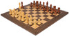 Leningrad Staunton Chess Set Golden Rosewood & Boxwood Pieces with Tiger Ebony Board & Box - 4" King