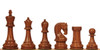 Leningrad Staunton Chess Set Golden Rosewood & Boxwood Pieces with Tiger Ebony Board & Box - 4" King