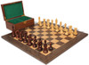 Leningrad Staunton Chess Set Rosewood & Boxwood Pieces with Tiger Ebony Board & Box - 4" King