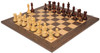 Leningrad Staunton Chess Set Rosewood & Boxwood Pieces with Tiger Ebony Board & Box - 4" King