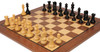Leningrad Staunton Chess Set Ebonized & Boxwood Pieces with Classic Walnut Board & Box - 4" King