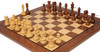 Leningrad Staunton Chess Set Golden Rosewood & Boxwood Pieces with Classic Walnut Board & Box- 4" King