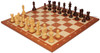Leningrad Staunton Chess Set Rosewood & Boxwood Pieces with Sunrise Mahogany Notated Board - 4" King