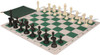 Master Series Classroom Double-Weighted Plastic Chess Set - Black & Ivory Pieces with Floppy Board & Bag - Green