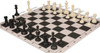 Master Series Carry-All Double-Weighted Plastic Chess Set - Black & Ivory Pieces with Floppy Board - Black
