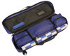 Master Series Carry-All Double-Weighted Plastic Chess Set - Black & Ivory Pieces with Floppy Board - Blue