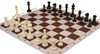 Master Series Carry-All Double-Weighted Plastic Chess Set - Black & Ivory Pieces with Floppy Board - Brown