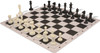Master Series Easy-Carry Double-Weighted Plastic Chess Set - Black & Ivory Pieces with Floppy Board - Black
