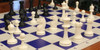 Master Series Double-Weighted Plastic Chess Set - Black & Ivory Pieces with Floppy Board - Blue