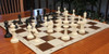 Master Series Double-Weighted Plastic Chess Set - Black & Ivory Pieces with Floppy Board - Brown