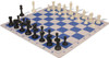 Master Series Carry-All Plastic Chess Set Black & Ivory Pieces with Lightweight Floppy Board - Blue