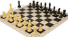 Conqueror Deluxe Carry-All Plastic Chess Set Black & Camel Pieces with Rollup Board - Black