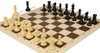 Conqueror Deluxe Carry-All Plastic Chess Set Black & Camel Pieces with Rollup Board - Brown