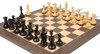 New Exclusive Staunton Chess Set Ebonized & Boxwood Pieces with Deluxe Tiger Ebony & Maple Board - 4" King