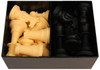 The Chess Store Club Special Tournament Size Silicone Chess Pieces Black & Camel with Extra Queens & Box - 3.75" King