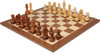 German Knight Staunton Chess Set Acacia & Boxwood Pieces with Sunrise Walnut Board - 3.75" King