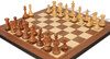 New Exclusive Staunton Chess Set Acacia & Boxwood Pieces with Deluxe Walnut & Maple Board - 3.5" King