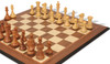 New Exclusive Staunton Chess Set Acacia & Boxwood Pieces with Deluxe Walnut & Maple Board - 3.5" King