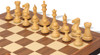 New Exclusive Staunton Chess Set Acacia & Boxwood Pieces with Deluxe Walnut & Maple Board - 3.5" King