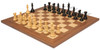 British Staunton Chess Set Ebonized & Boxwood Pieces with Walnut & Maple Deluxe Board - 4" King