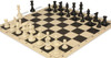 Archer's Bag Standard Club Plastic Chess Set Black & Ivory Pieces - Black