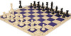 Archer's Bag Standard Club Plastic Chess Set Black & Ivory Pieces - Blue