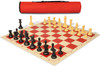 Archer's Bag Standard Club Plastic Chess Set Black & Camel Pieces - Red