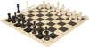 Archer's Bag Master Series Double-Weighted Plastic Chess Set - Black & Ivory Pieces - Black