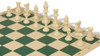 Analysis-Size Plastic Chess Set Black & Ivory Pieces with Green Roll-up Chess Board