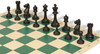 Master Series Classroom Plastic Chess Set Black & Camel Pieces with Vinyl Rollup Board - Green