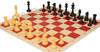 Master Series Classroom Plastic Chess Set Black & Camel Pieces with Vinyl Rollup Board - Red