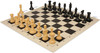 Professional Plastic Chess Set Black & Camel Pieces with Vinyl Rollup Board – Black