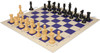 Professional Plastic Chess Set Black & Camel Pieces with Vinyl Rollup Board – Blue