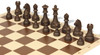 German Knight Plastic Chess Set Wood Grain Pieces with Vinyl Rollup Board – Brown