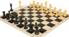 Master Series Plastic Chess Set Black & Camel Pieces with Vinyl Rollup Board - Black