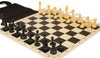 Master Series Easy-Carry Triple Weighted Plastic Chess Set Black & Camel Pieces with Vinyl Rollup Board - Black